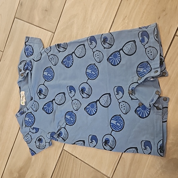 Bonnie Mob Blue summer Onesie Aloha Sunglasses organic cotton - Picture 1 of 8